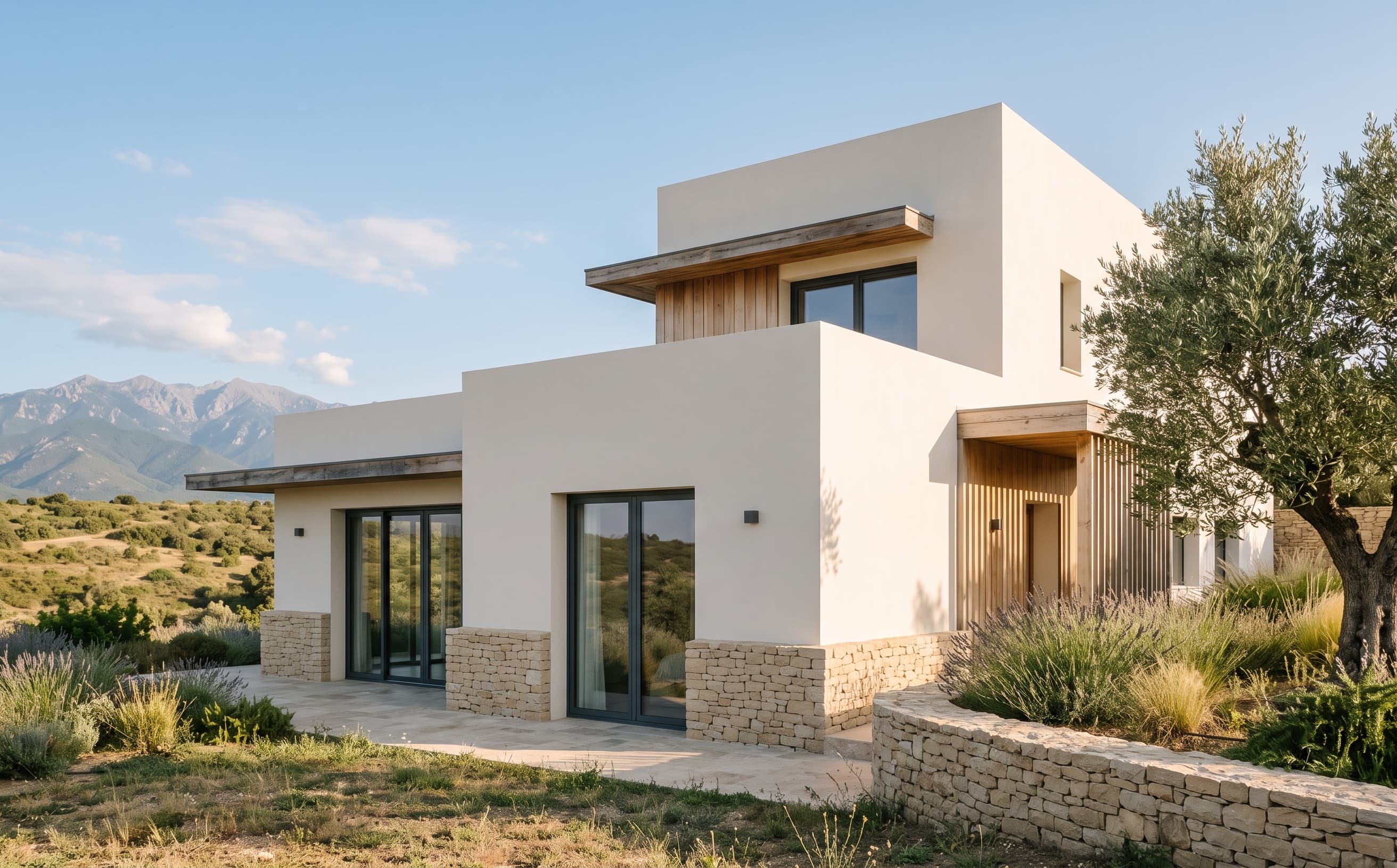 Travaux de peinture extérieure sur une maison à Perpignan