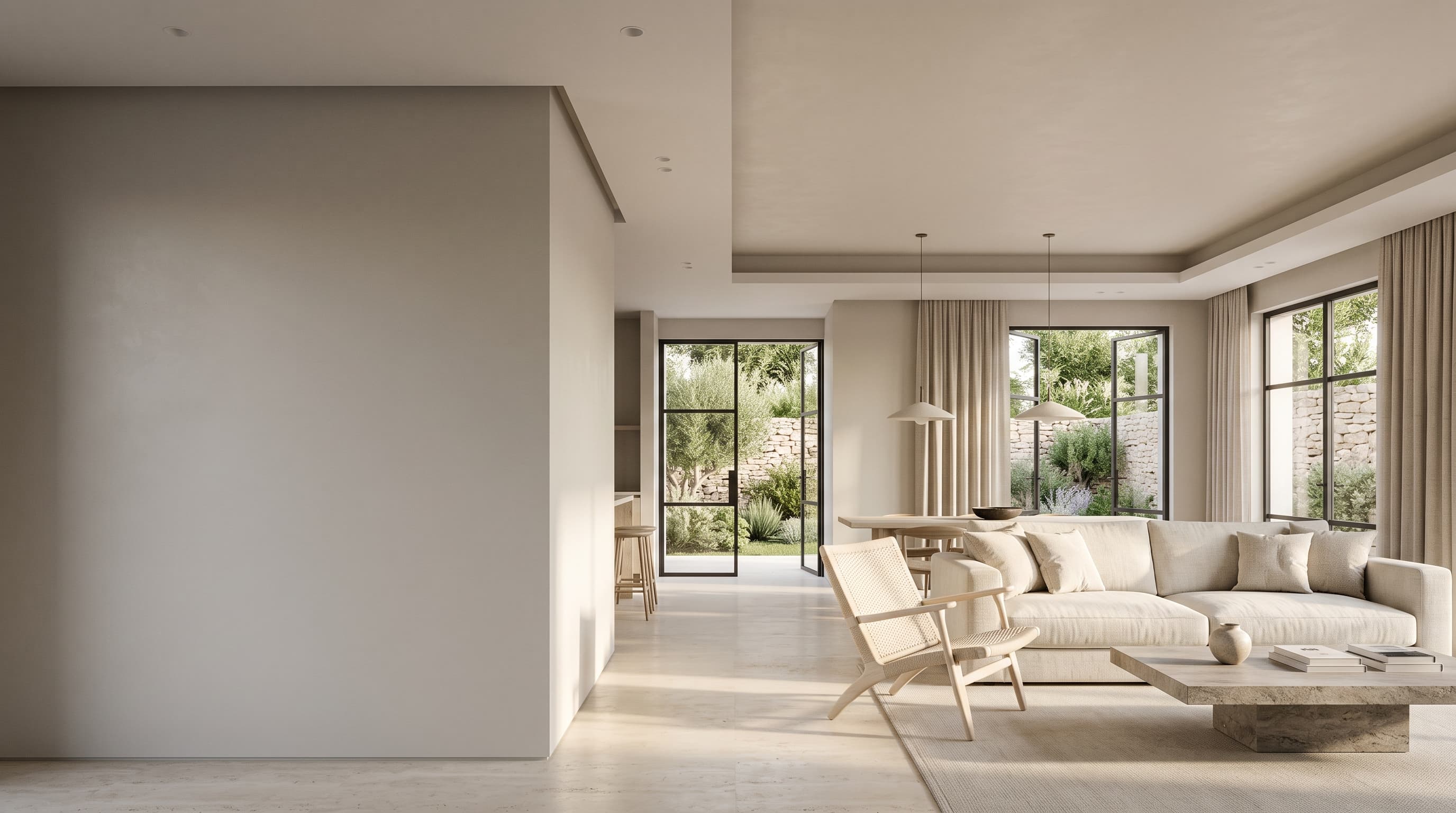 Intérieur aux murs soigneusement peints dans une maison contemporaine
